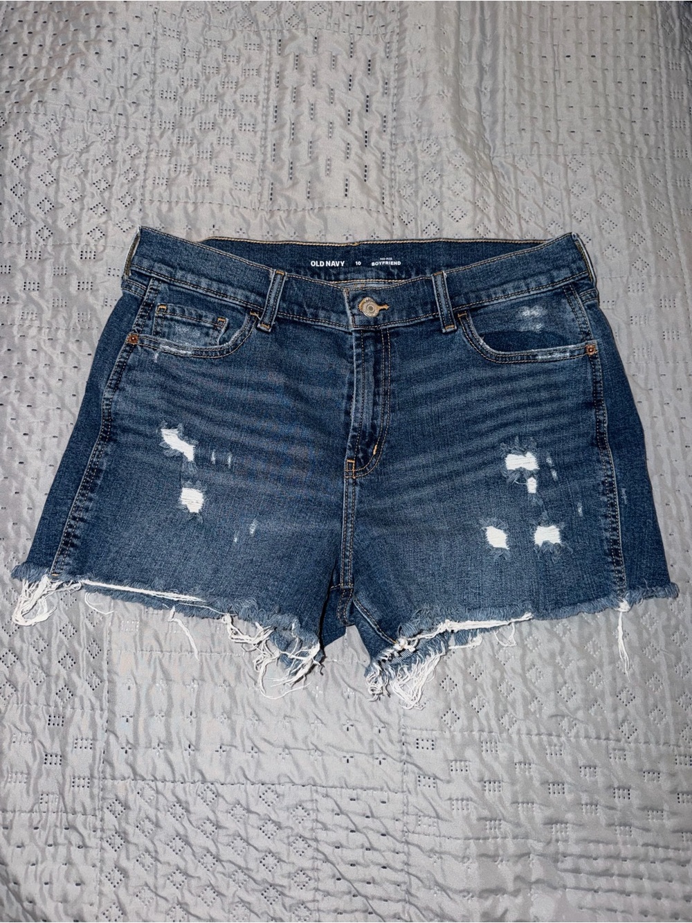 Old Navy Blue Distressed Denim Cutoff Shorts